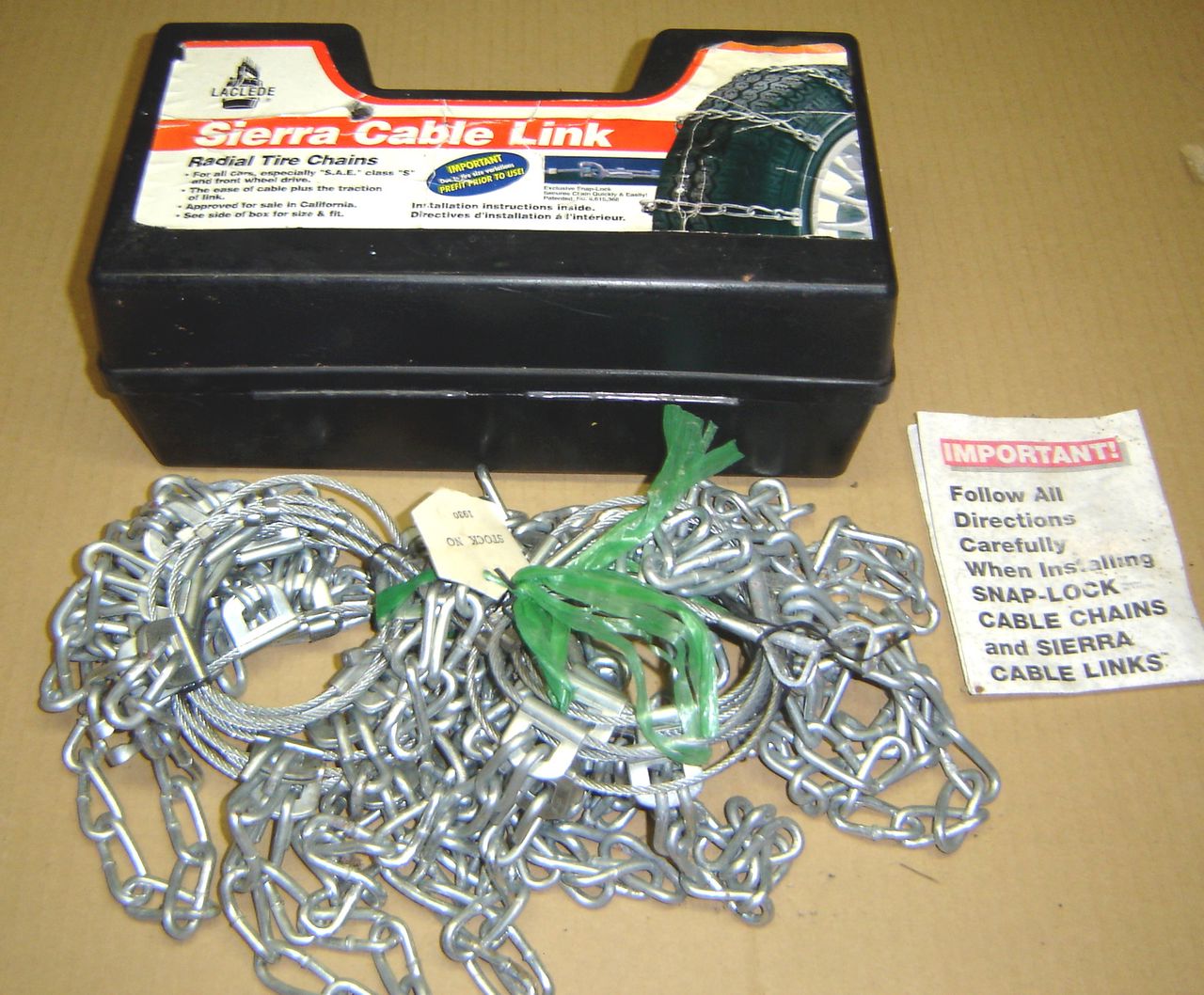 Laclede Sierra Cable Link Radial Tire Chains 1930