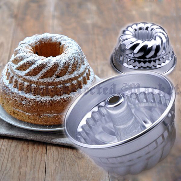 Embossed Fancy Bundt Savarin Cake Tins Pan Silicone Mold Baking Mould