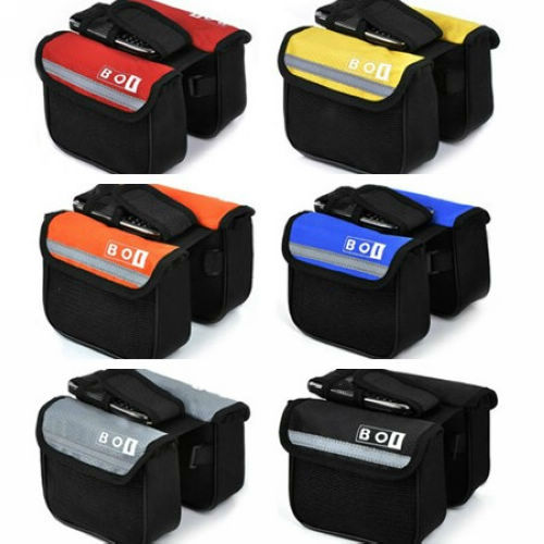Cycling Bike Bicycle Frame Double Pannier Front Tube Saddle Bag Or Rain Cover