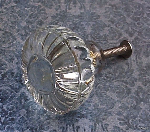 Set Of 6 Glass Knobs Drawer Pulls Vintage Style Hardware E6