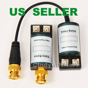 2 Video Balun CCTV Camera Network Transceiver CAT 5 1RU