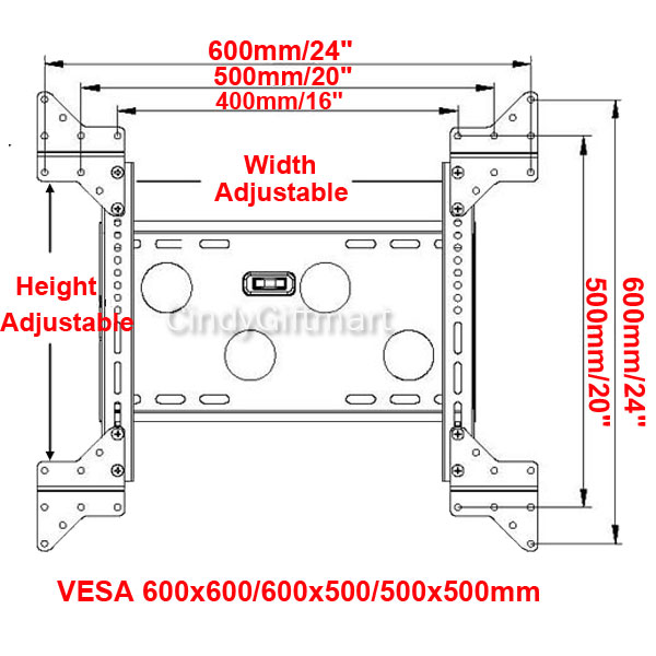 4x Extender TV Wall Mount Adapter Plates for VESA 400/200/above LED