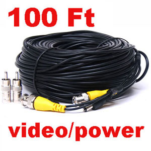 Home Security CCD Camera Video Power Cable 100 feet 3JE