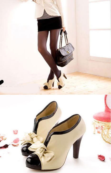 Hot Fashion Sexy Women Lady High Heel Tie Platform Bow Pump Ankle Shoes Boots
