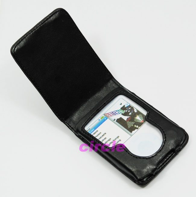 New Black Leather Case Pouch for iPod Nano 3G 3 3rd Gen