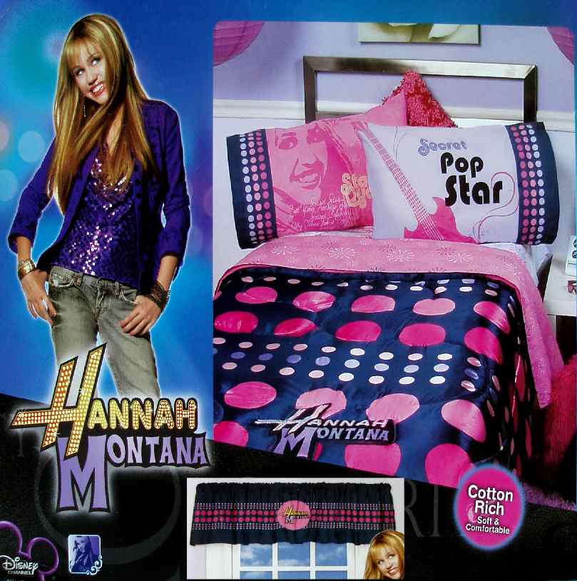 HANNAH MONTANA TWIN COMFORTER BED IN BAG + VAL NEW