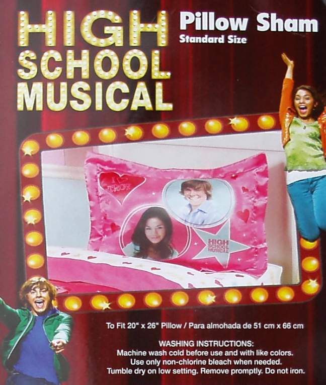 High School Musical Troy Gabriella Pink Pillow Sham Bedding New On