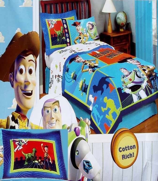 TOY STORY BUZZ BUDDY SQUAD BLUE TWIN COMFORTER SHAM 2PC BEDDING SET NEW
