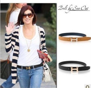 New-Fashion-Womens-H-Buckle-PU-Leather-Waist-Belt