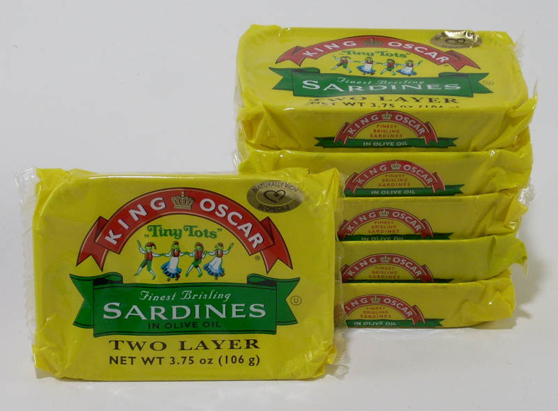 Sardines King Oscar "Tiny Tots" in EVOO - case of 12