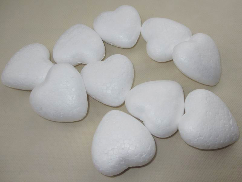 natural white styrofoam 3D heart shape Craft foam heart diy handmade