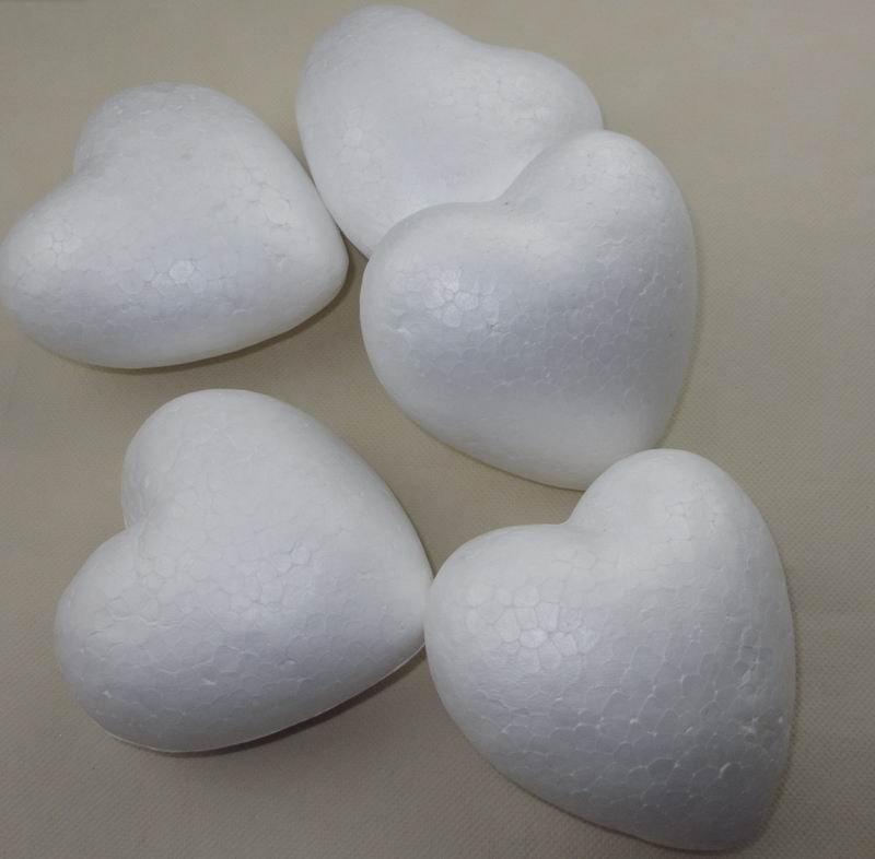 natural white styrofoam 3D heart shape Craft foam heart diy handmade