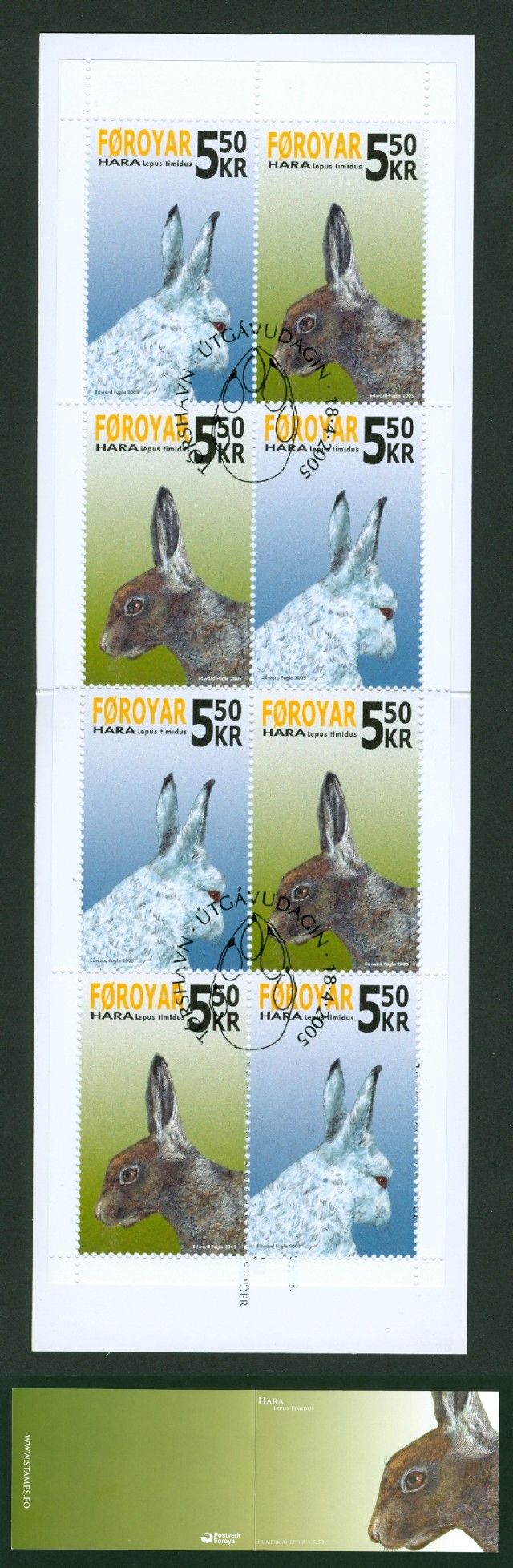 Faroe Islands Booklet FD Cancel 2005 Hare At The Faroes