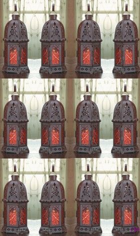 24 Petite Moroccan Amber Candle Lanterns