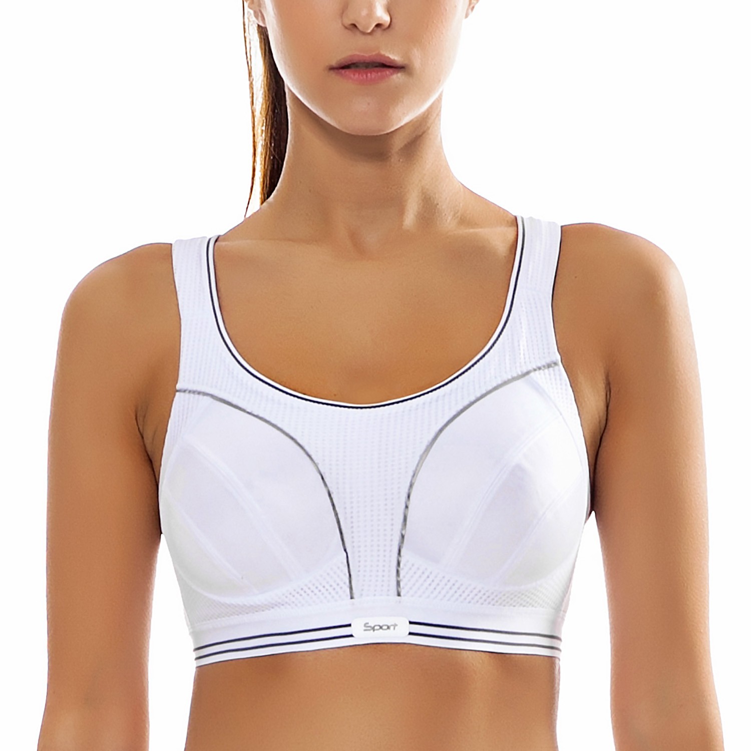 Women's Compression Racerback Adjustable High Impact Running Sports Bra