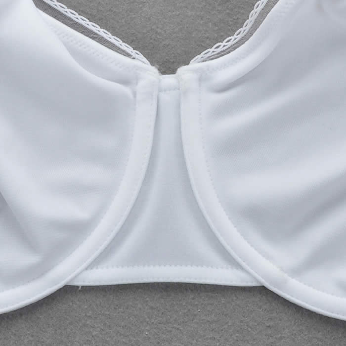 NWT W7031 Lycra Non Padded Side Support Wide Strap Minimizer Bra White 38D eBay