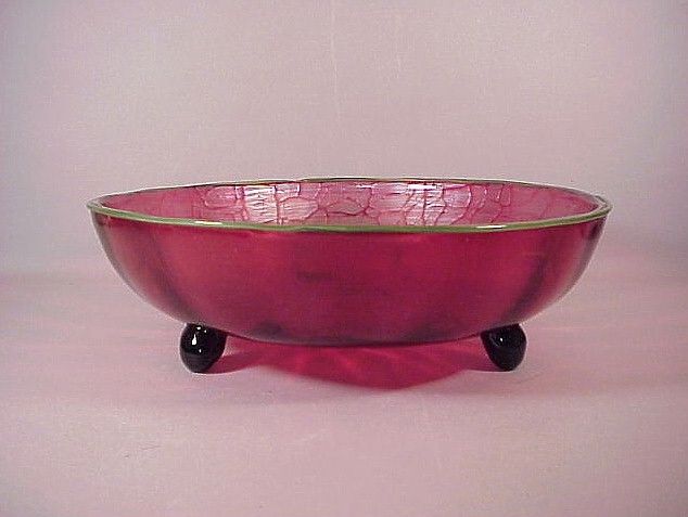 Loetz Michael Powolny Titania three footed bowl