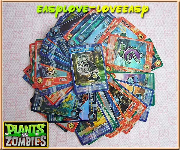 Free Shipping! Game PLANTS VS ZOMBIES Foil Version Playing Cards 30pcs
