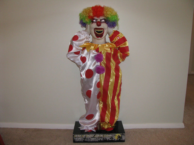 HEADS UP HARRY JUNIOR CLOWN Animated Talking Halloween Prop 32" NEW!!