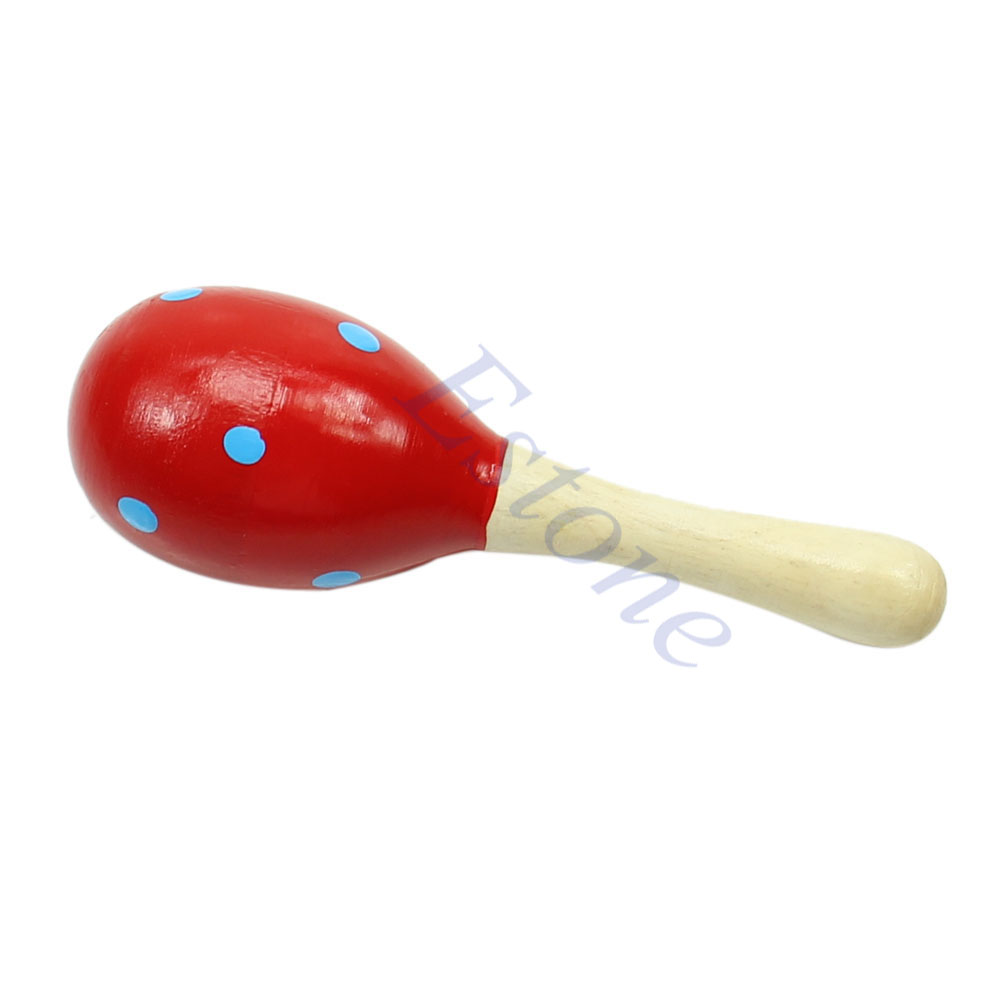 1pc Kid Baby Wooden Maraca Wood Musical Party Favor Child Shaker Beach