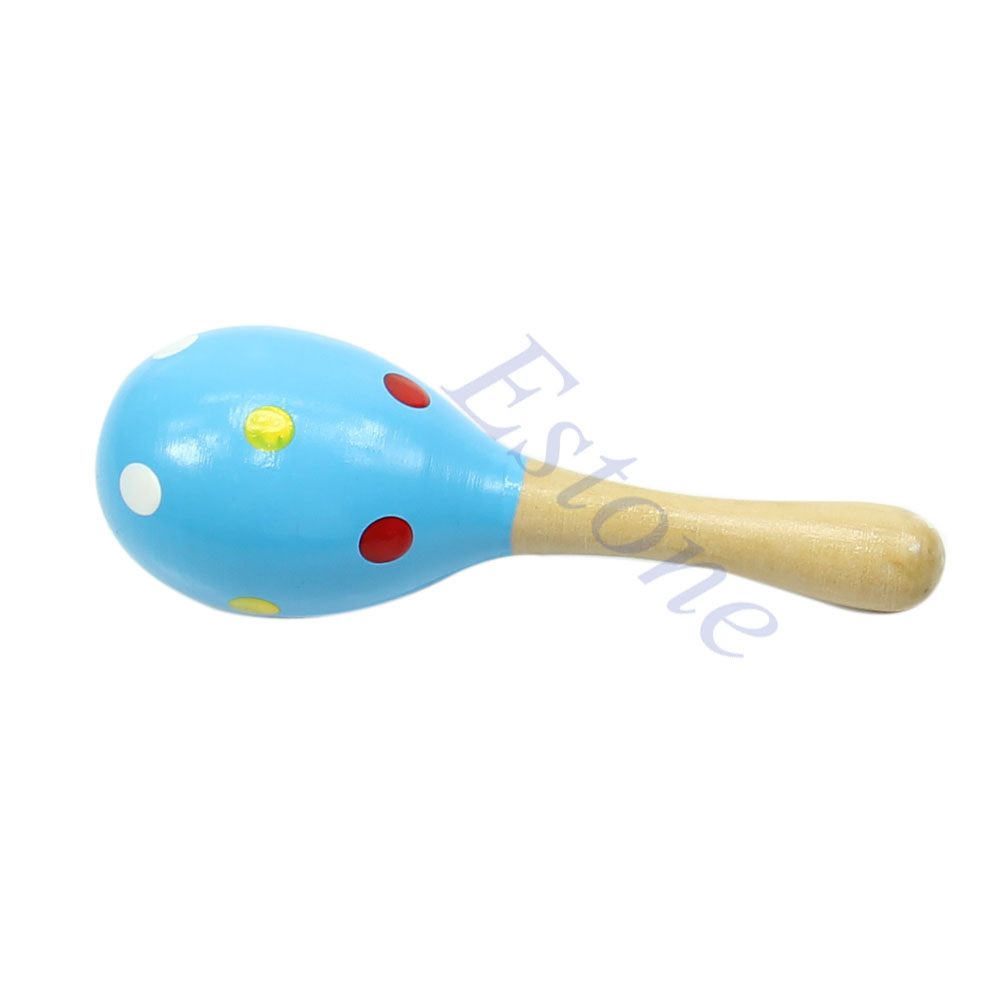 1pc Kid Baby Wooden Maraca Wood Musical Party Favor Child Shaker Beach