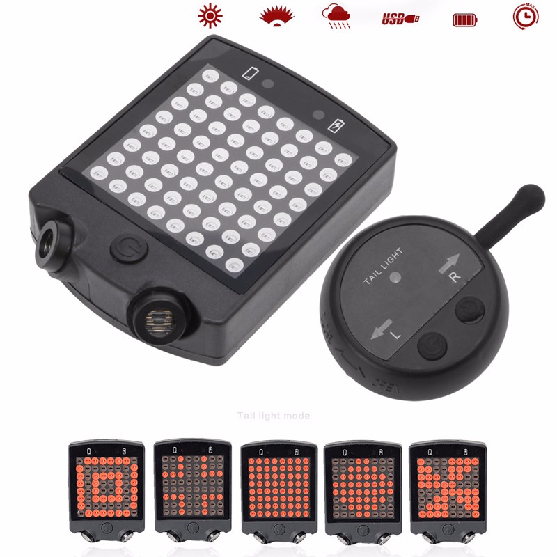 Bicycle Rechargeable Wireless Remote Control Turn Signal Light Lamp