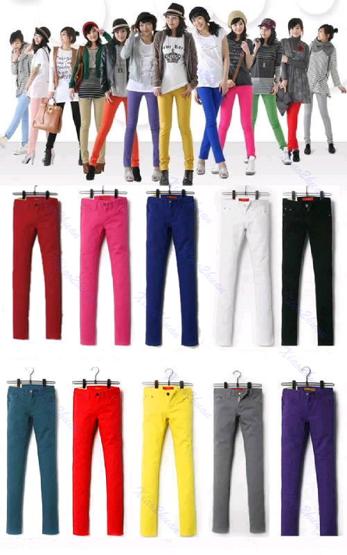 Women-Sexy-Candy-Colors-Pencil-Pants-Slim-Fit-Skinny-Stretch-Jeans-Trousers-Hot