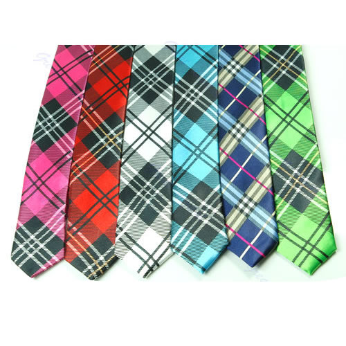Fashion-Classic-Checks-Skinny-Color-Plain-Silk-Women-Mens-Tie-Tie-Necktie-2-inch