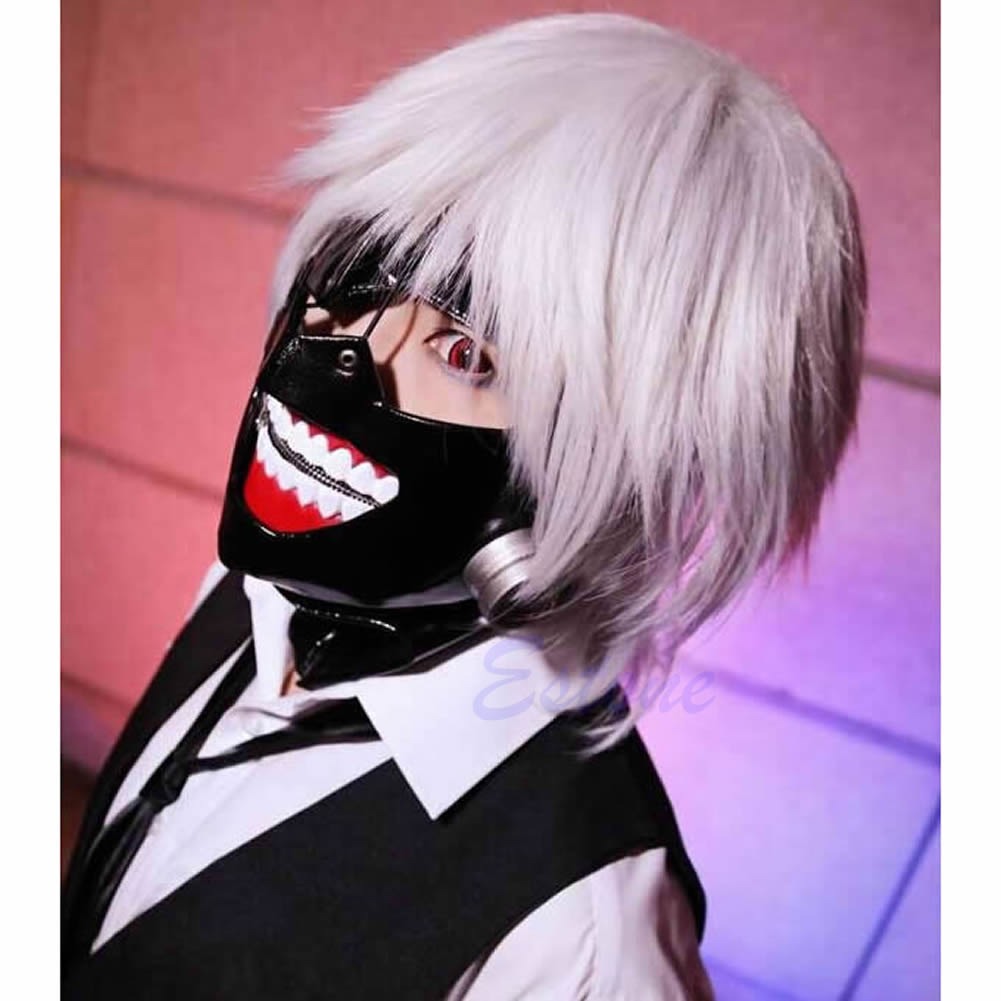 Tokyo Ghoul Kaneki Ken Silver White Short Hair Wig With Cap Cosplay