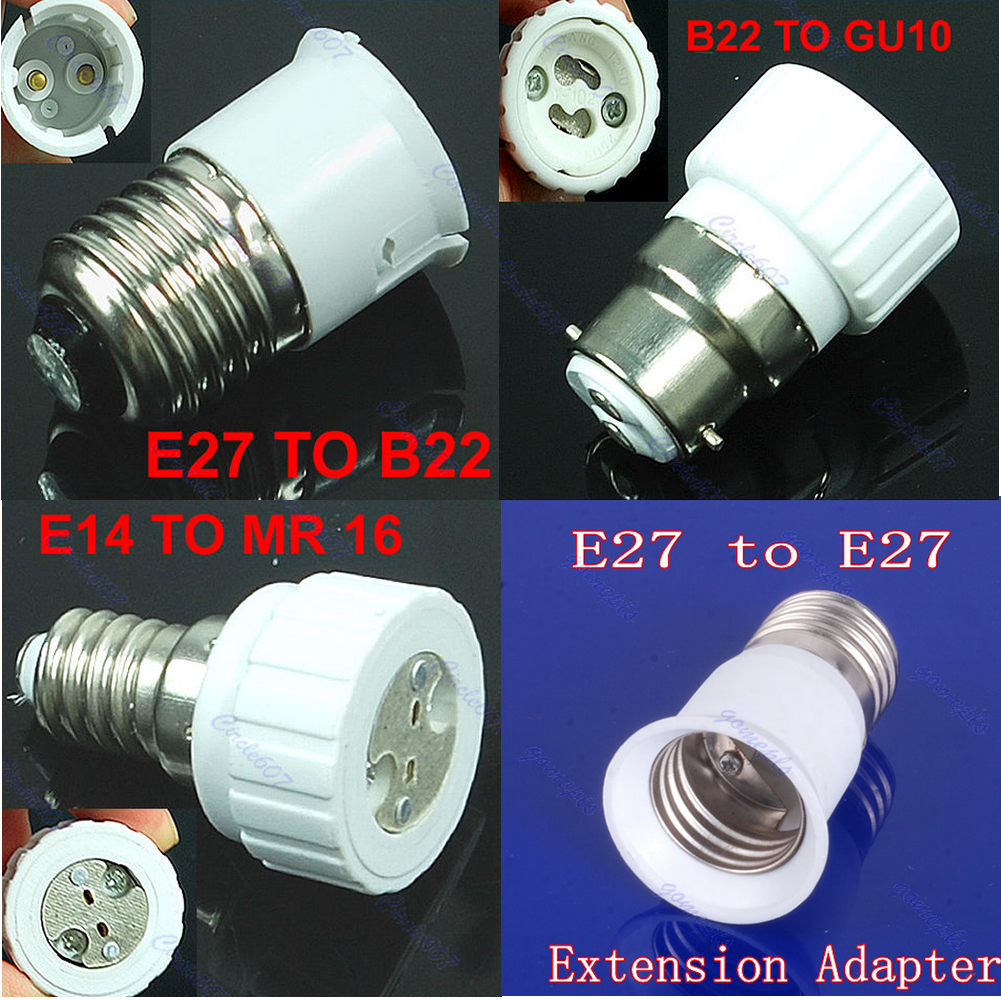 E12/E14/B22/E27/E40/MR16/G9/GU10 Light Adapter Converter Socket Splitter New eBay