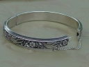 silver and black enamel bracelet