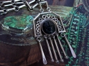 Sterling Silver Obsidian Mexican Necklace
