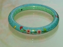 Retro Blue Floral Bangle