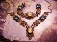 antiques cameo necklace and bracelet