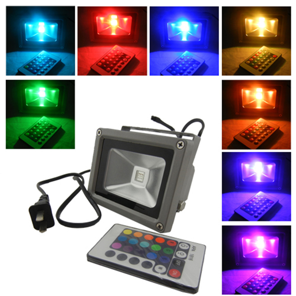 Waterproof Remote Control 10W RGB LED Outdoor Floodlight Flood Light