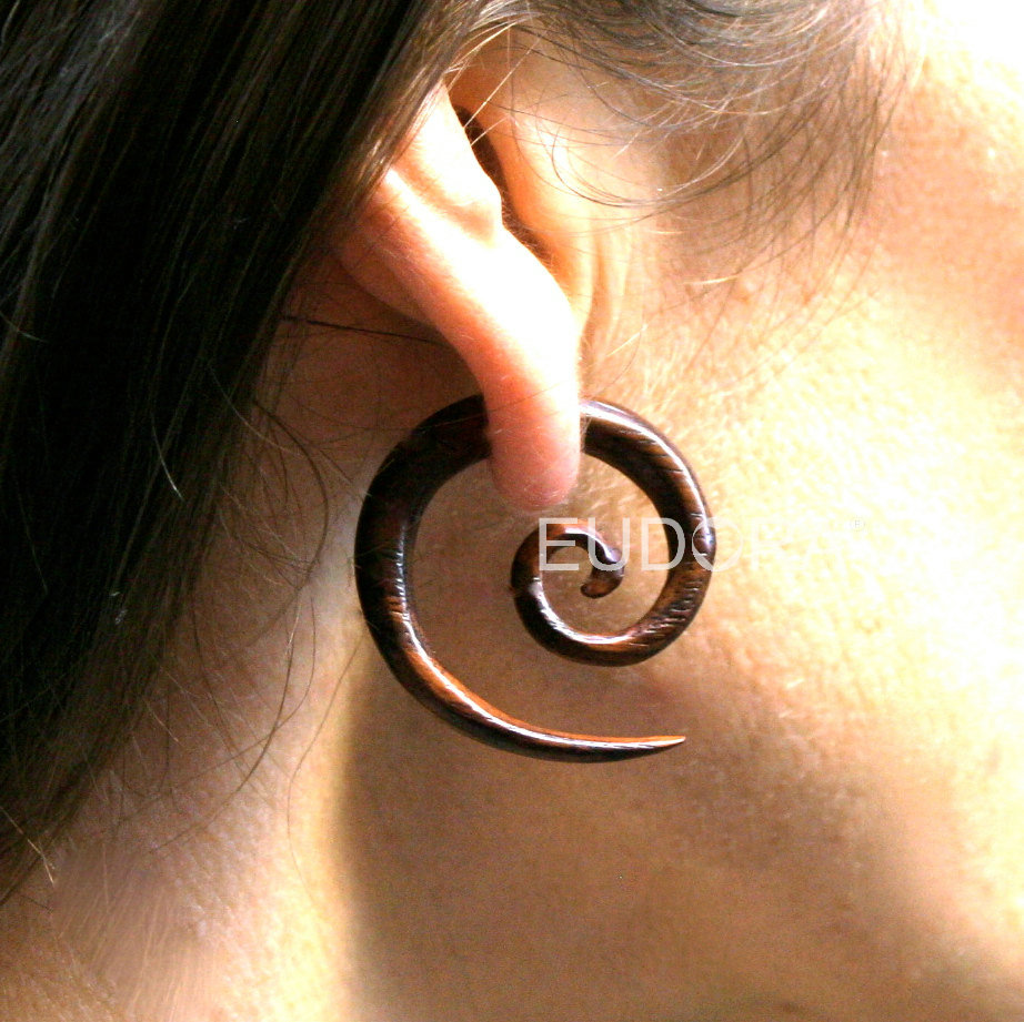 Fake Gauge Earrings Swirl Taper stretcher plugs body piercings 1pair