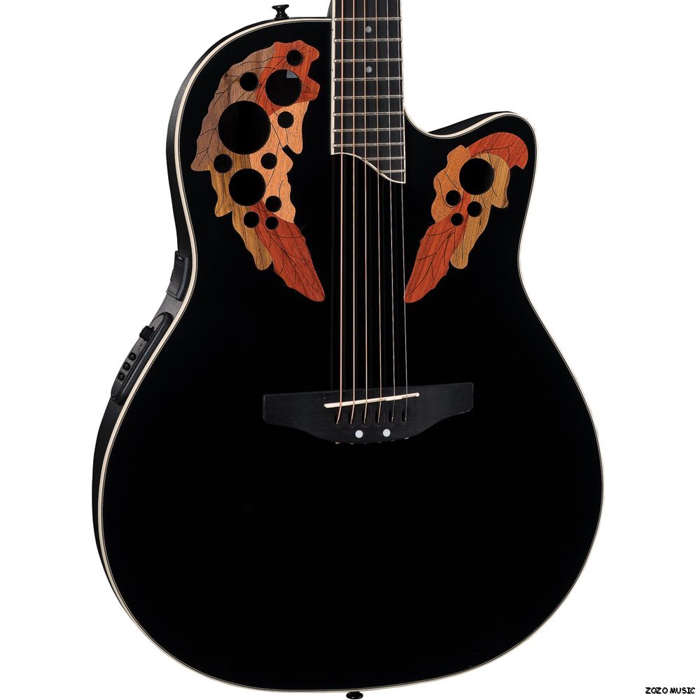 NEW OVATION APPLAUSE AE148 BLACK SUPER SHALLOW BOWL ACOUSTIC ELECTRIC
