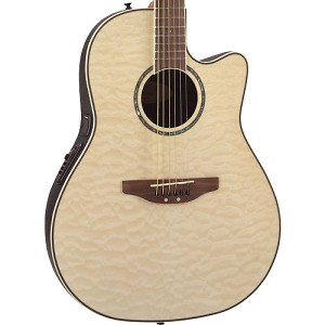OVATION CC24 QUILT-TOP ACOUSTIC ELECTRIC GUITAR W/FREE.