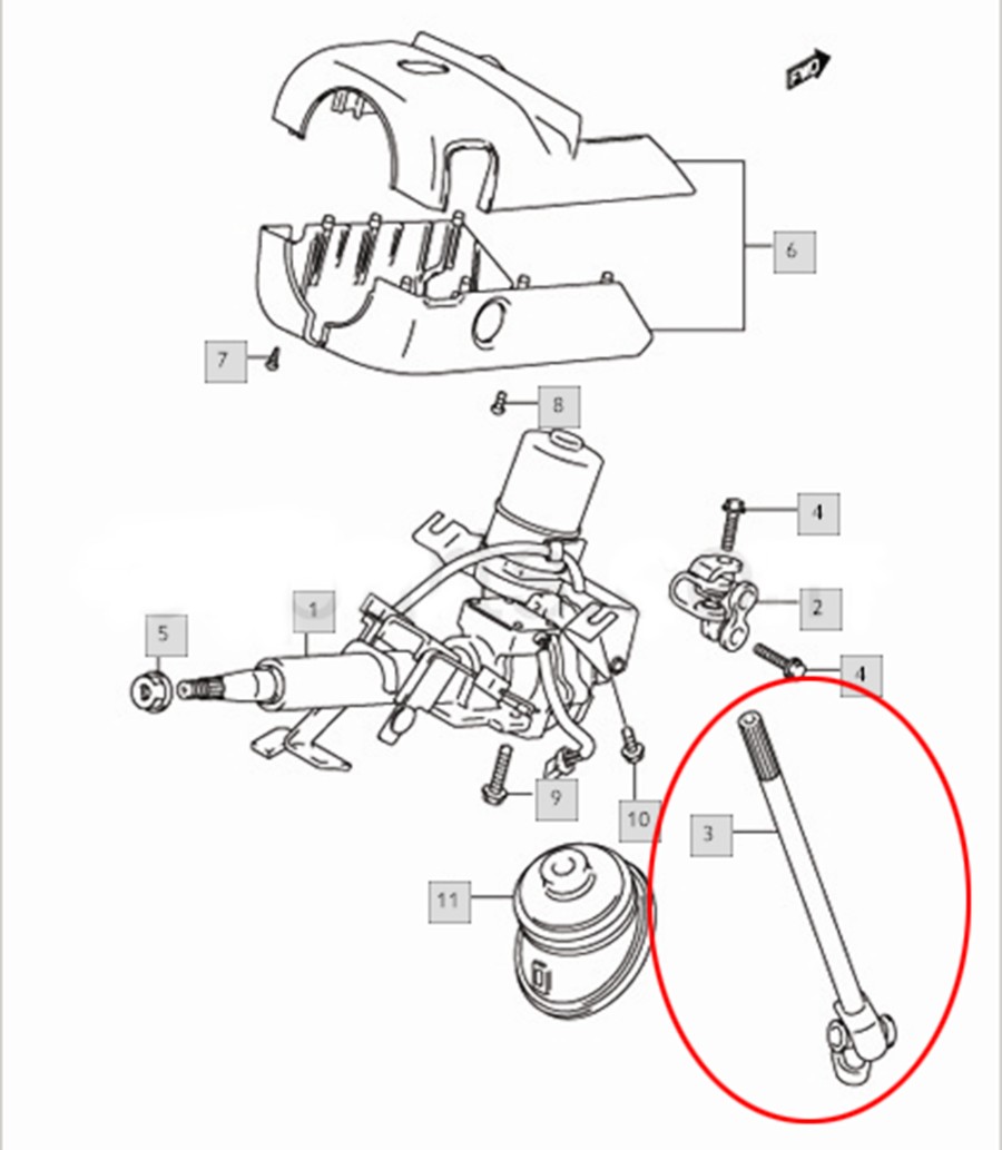Steering Column Lower Shaft For Suzuki Eeco, Eeco F/L, Versa 48220M78A10