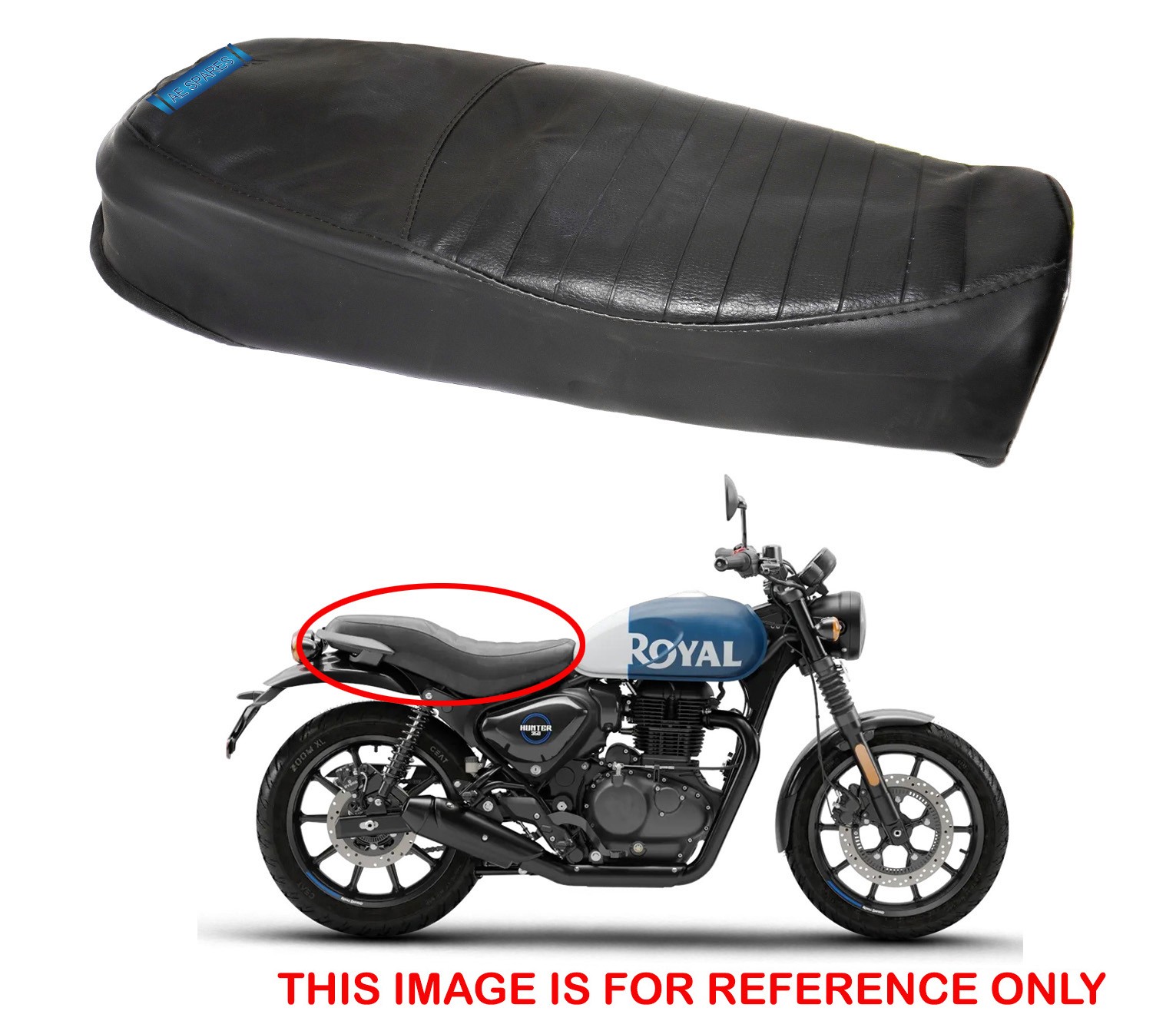 Front Seat Cover Black Fits For Royal Enfield Hunter 350