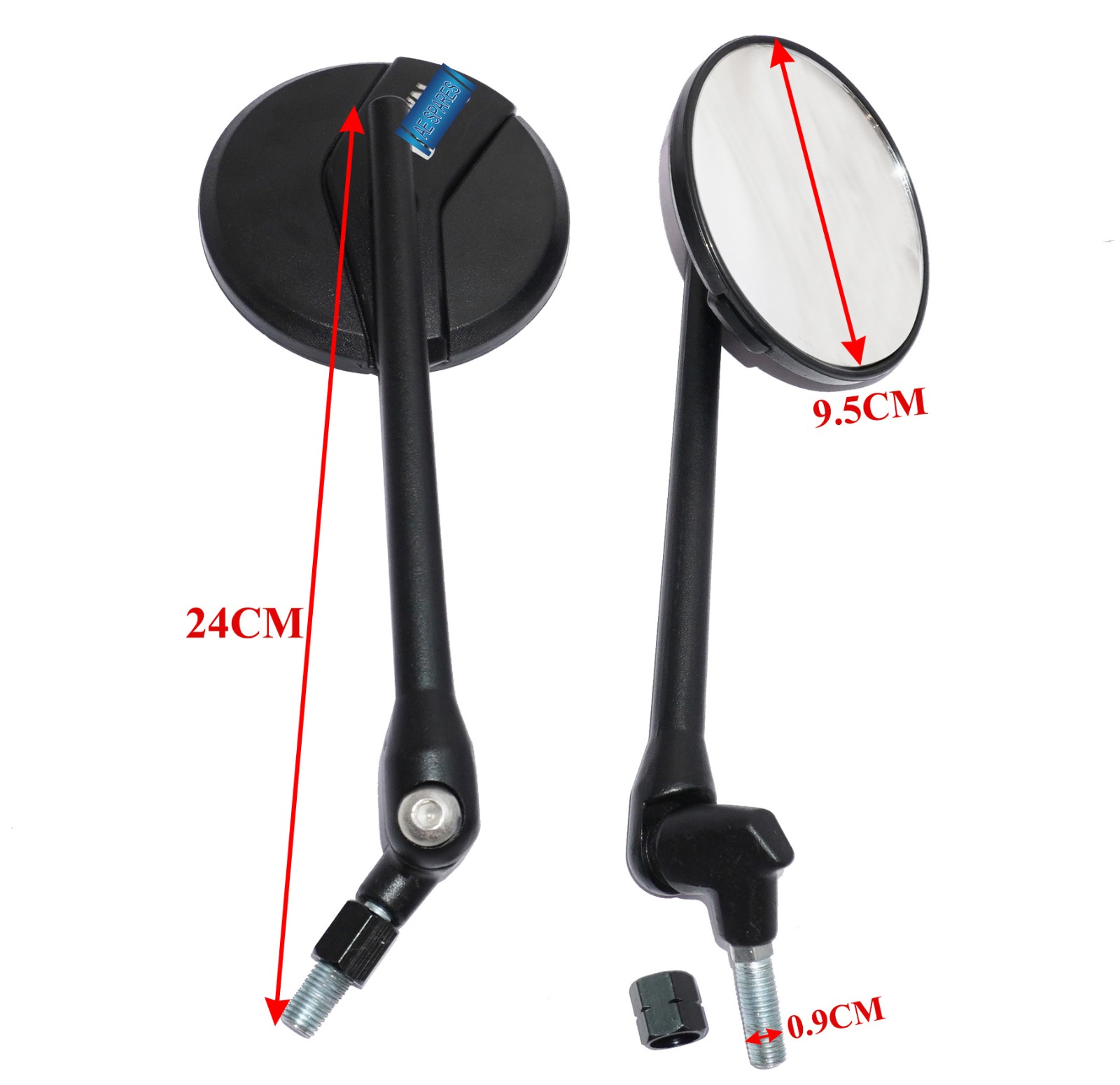 Black Touring Mirrors For Royal Enfield Interceptor GT 650 Super Meteor 650