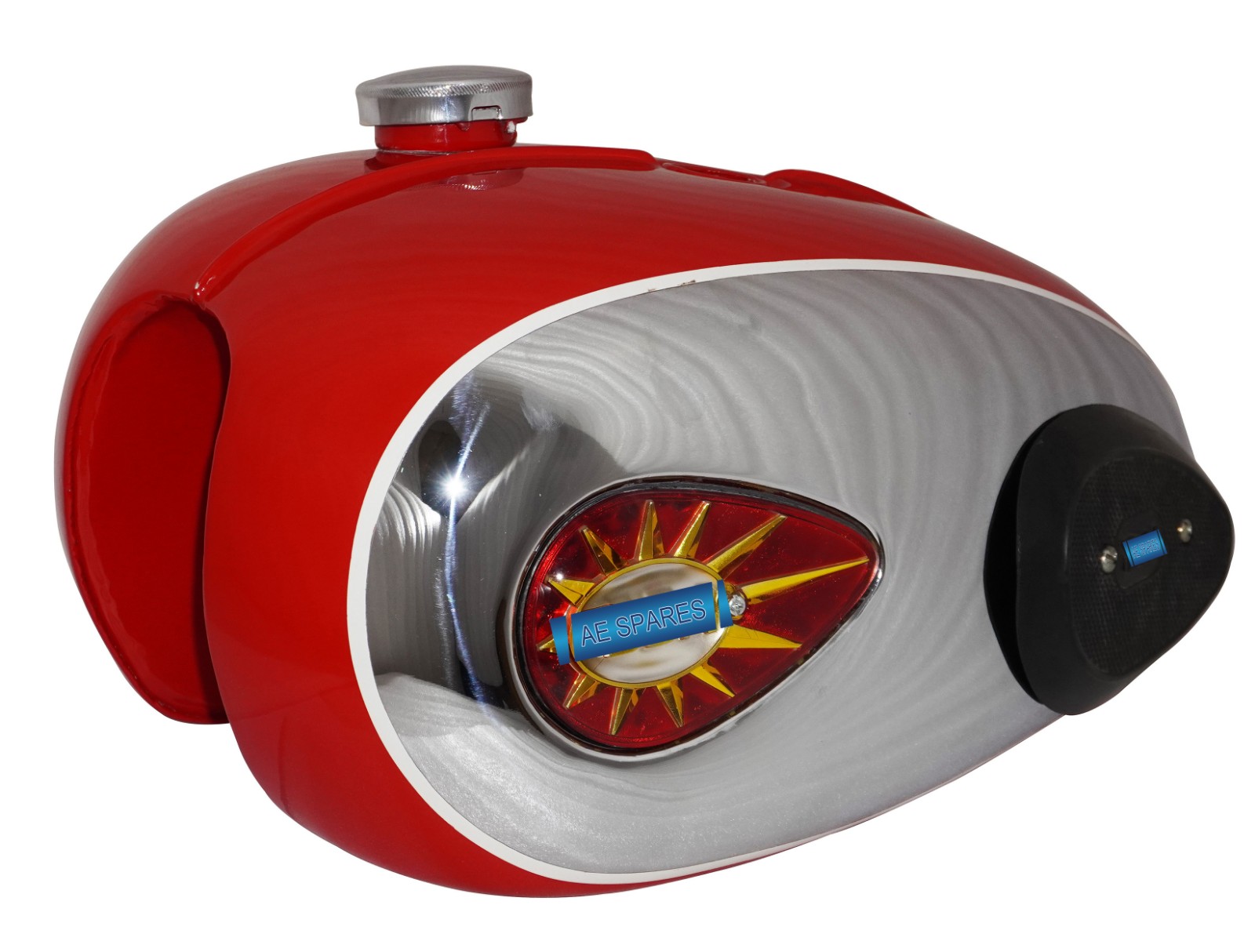For BSA A65 Thunderbolt Lighting Red & Chrome Plated Fuel Gas Petrol Tank