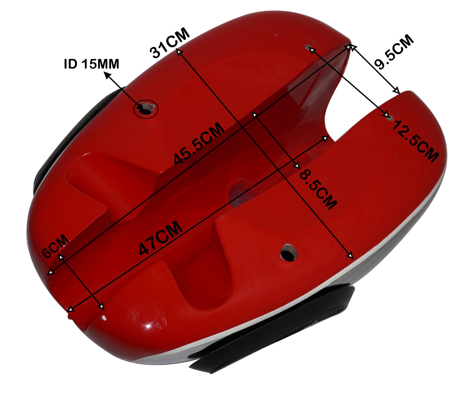 For BSA A65 Thunderbolt Lighting Red & Chrome Plated Fuel Gas Petrol Tank