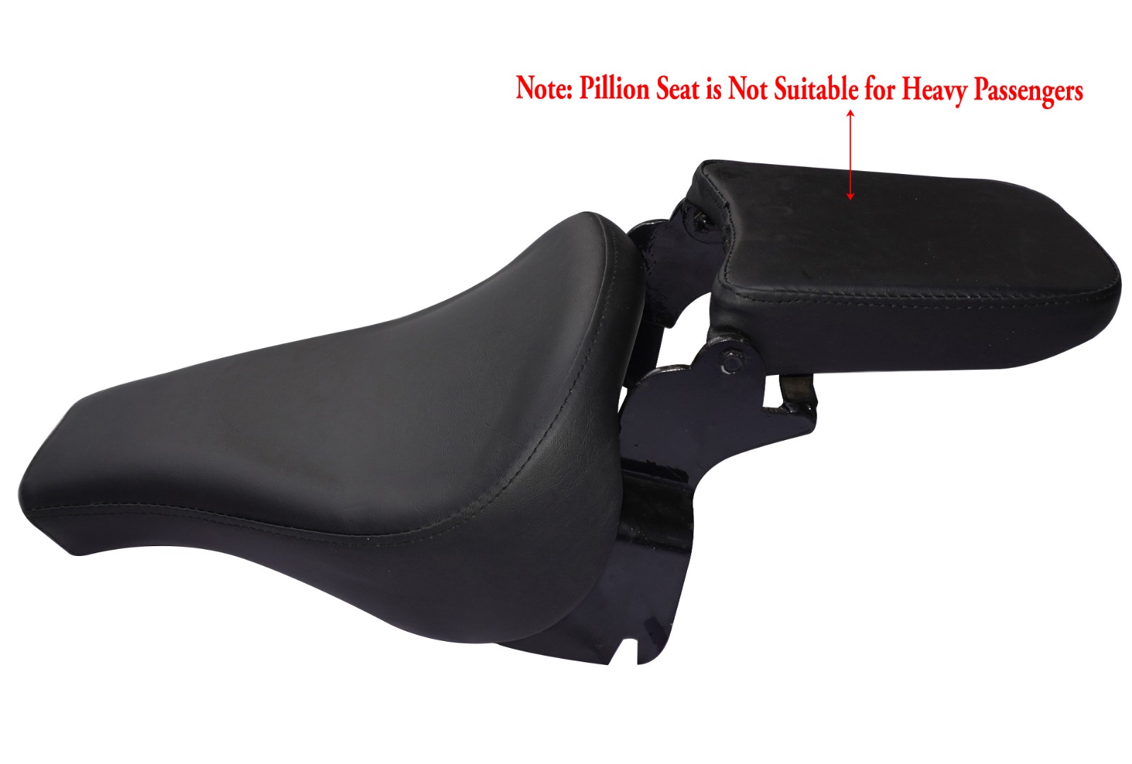 Leatherette Front & Rear Folding Seat Black For Royal Enfield Electra Standard