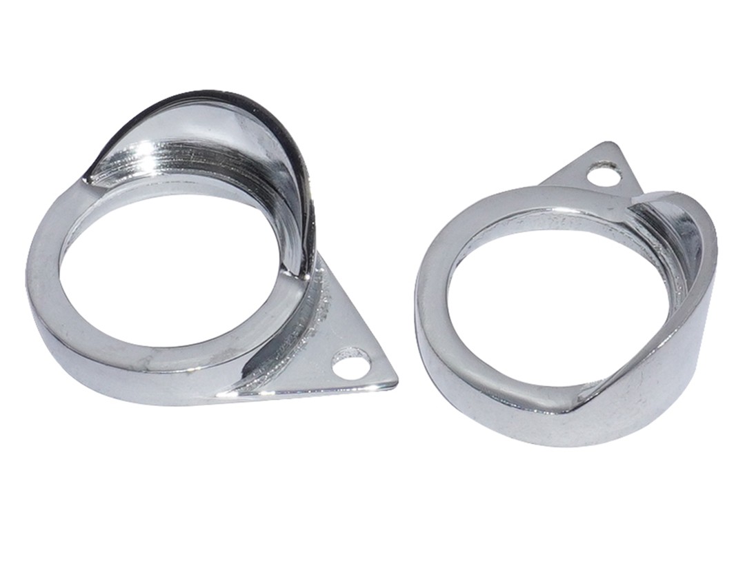 Pair Customised Brass Chrome Plated Parking Light Mouldings For Royal Enfield