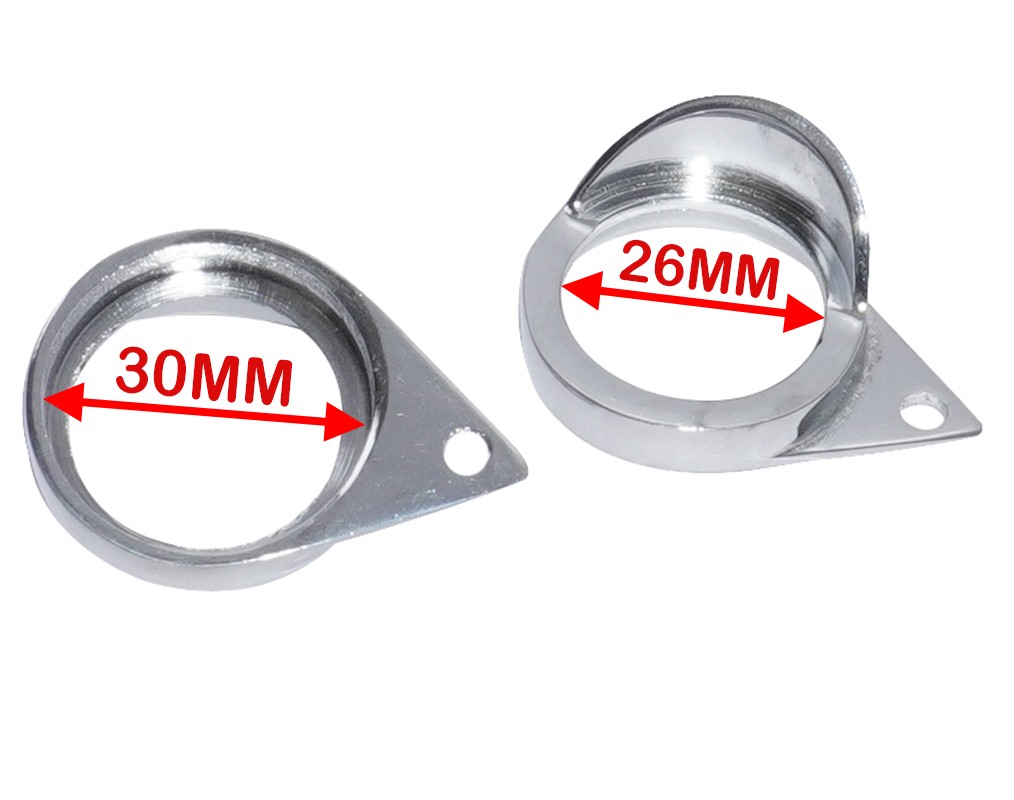 Pair Customised Brass Chrome Plated Parking Light Mouldings For Royal Enfield