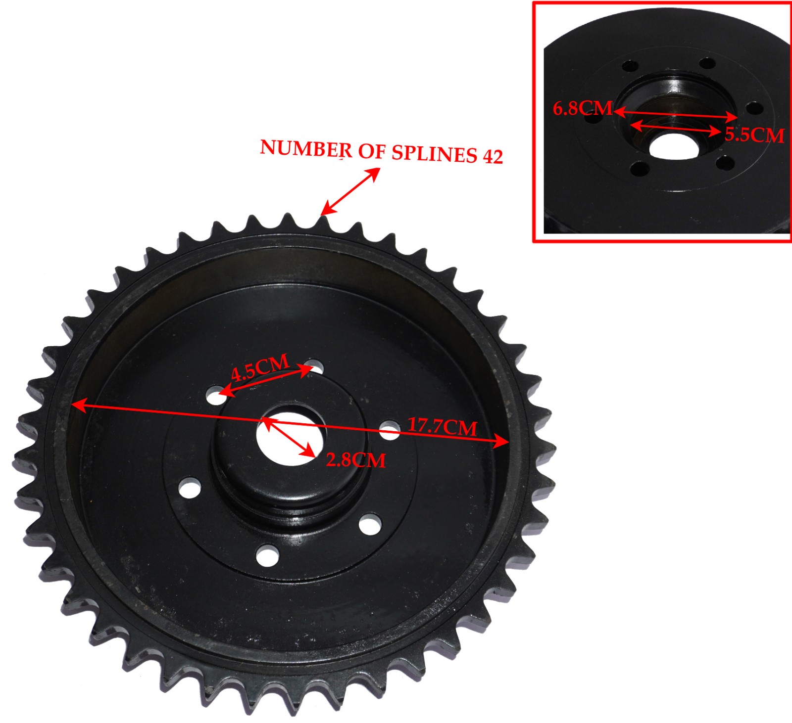 Rear Brake Drum Sprocket 42 Teeth For BSA A7 A10 Swing Arm A65 67-6149