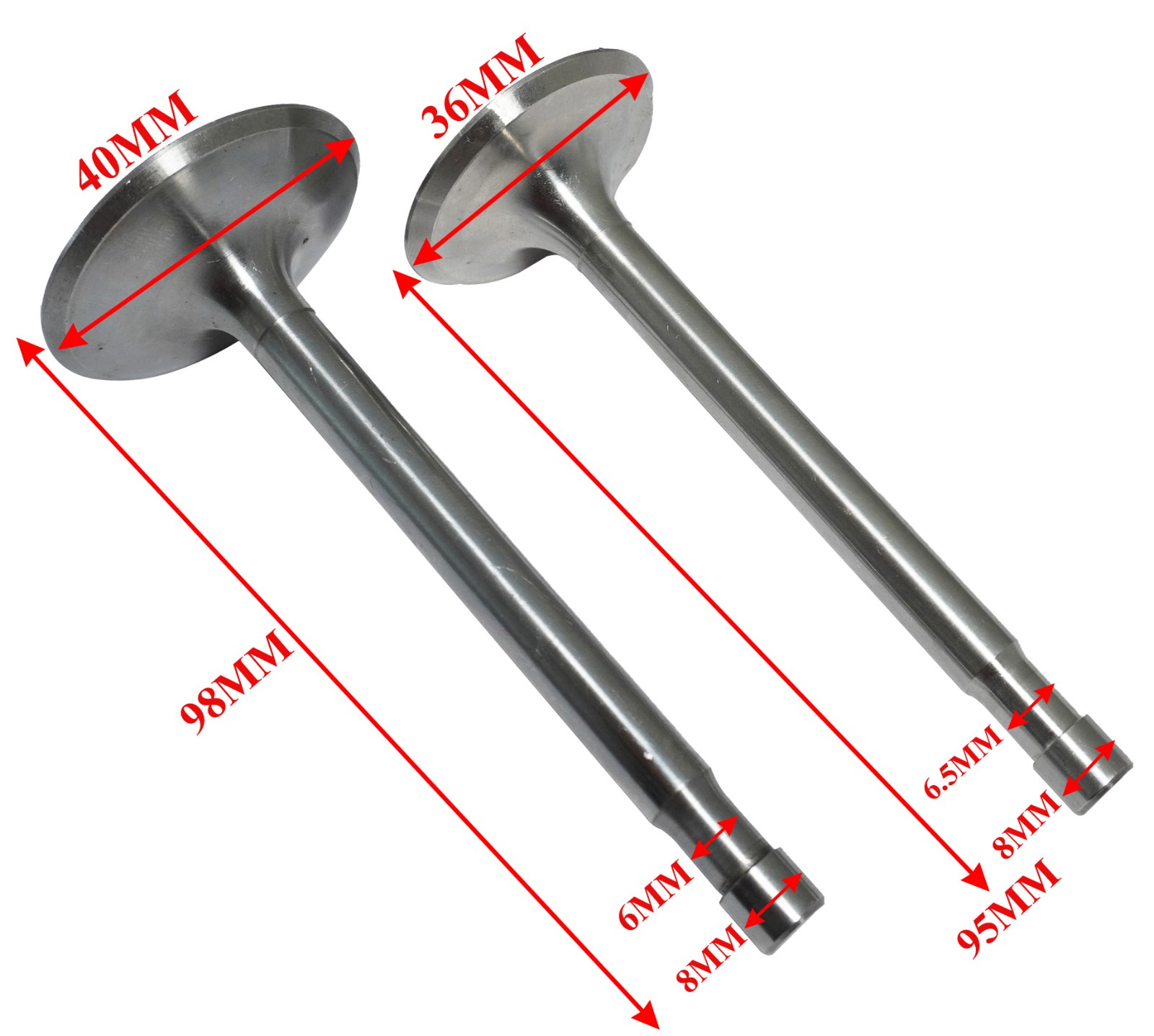 VALVE AND VALVE GUIDE SET FOR TRIUMPH PRE-UNIT 6T 1949 - 1962 IRON HEAD MODELS