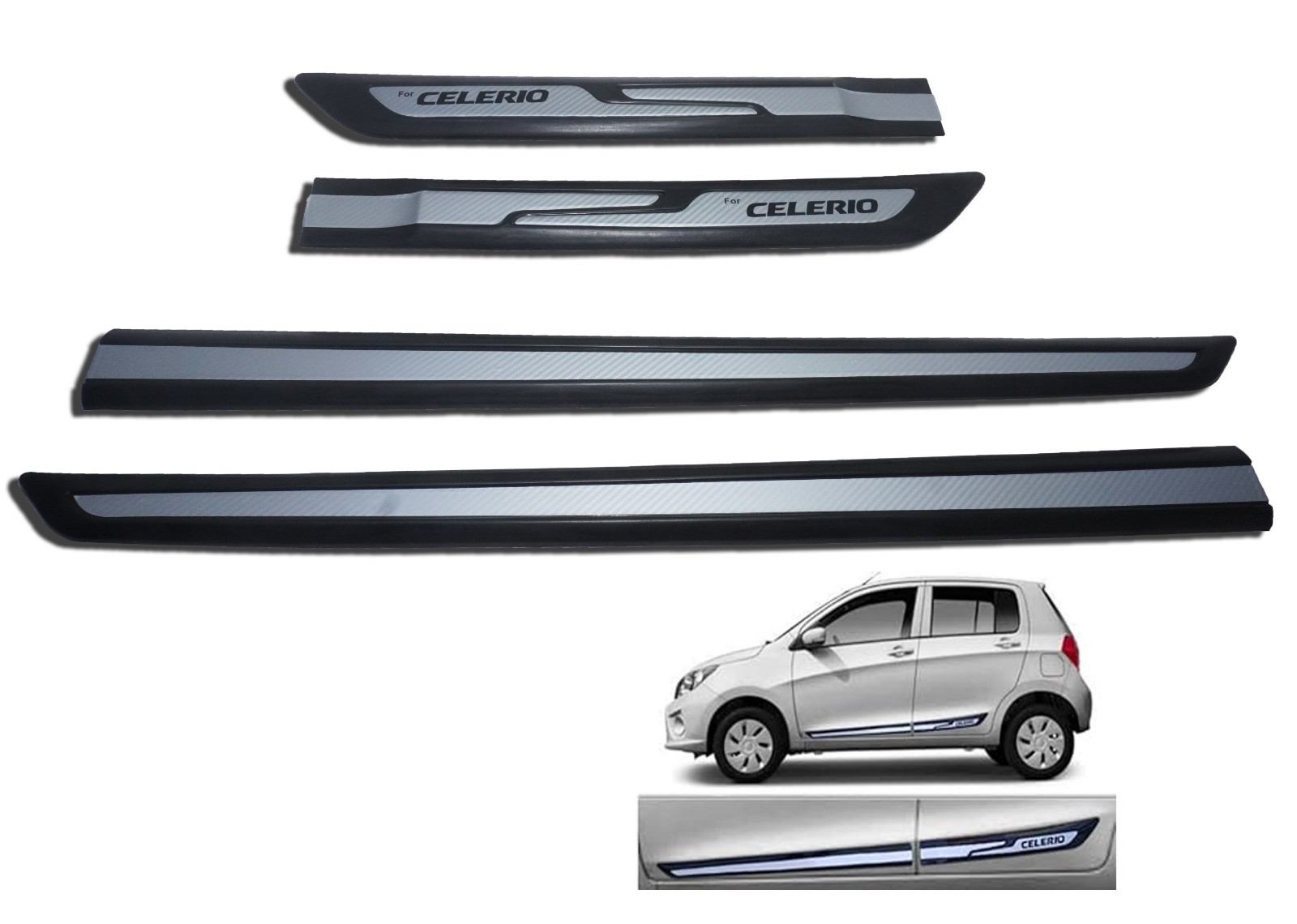 Anti-Scratch Side Door Body Guards Protector Trim Cover For Suzuki Celerio