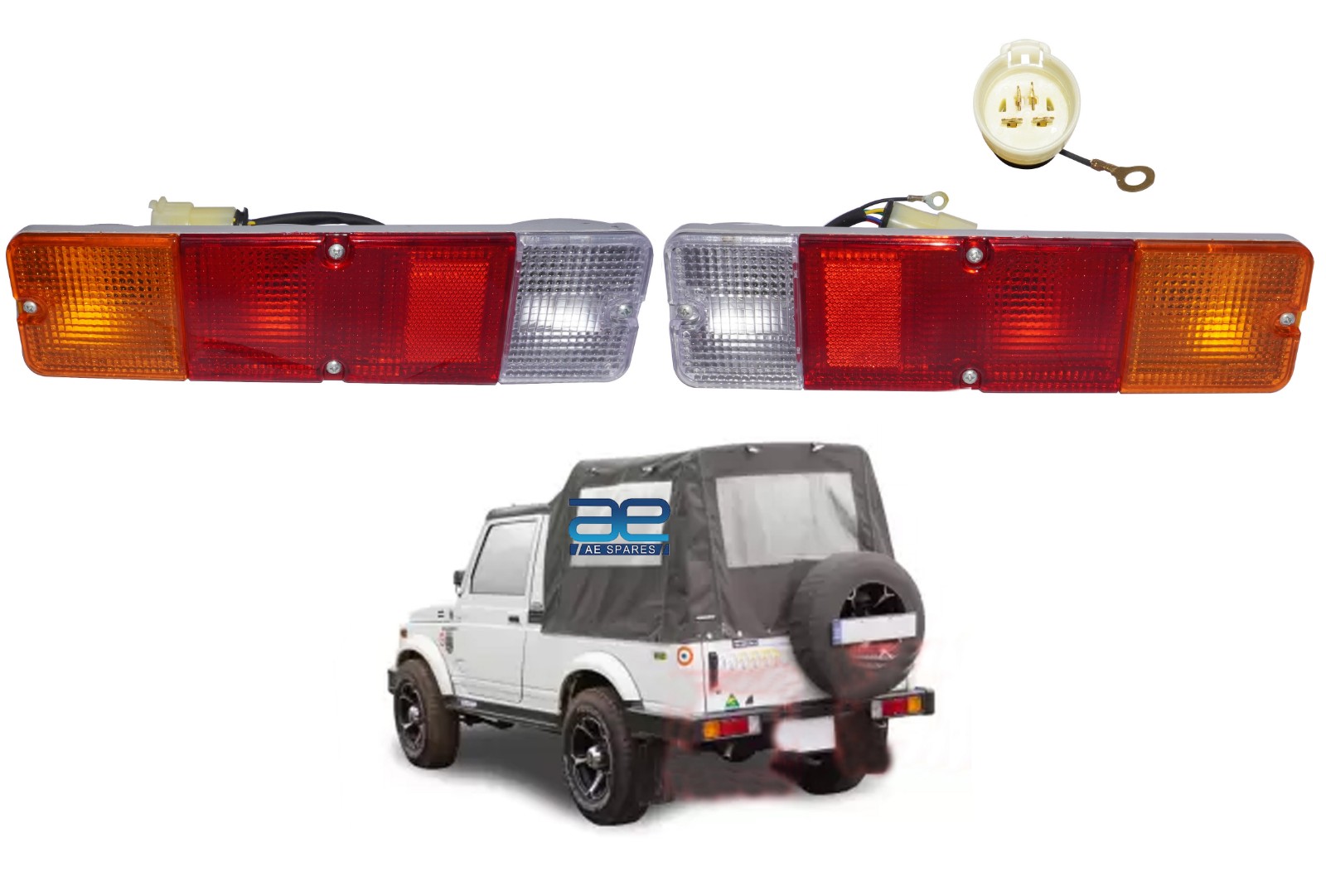 Rear Tail Light Lamp Pair With Coupler For Suzuki Samurai Sj410 Sj413 Gypsy